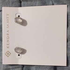 Kendra Scott Silver and Cream Earrings